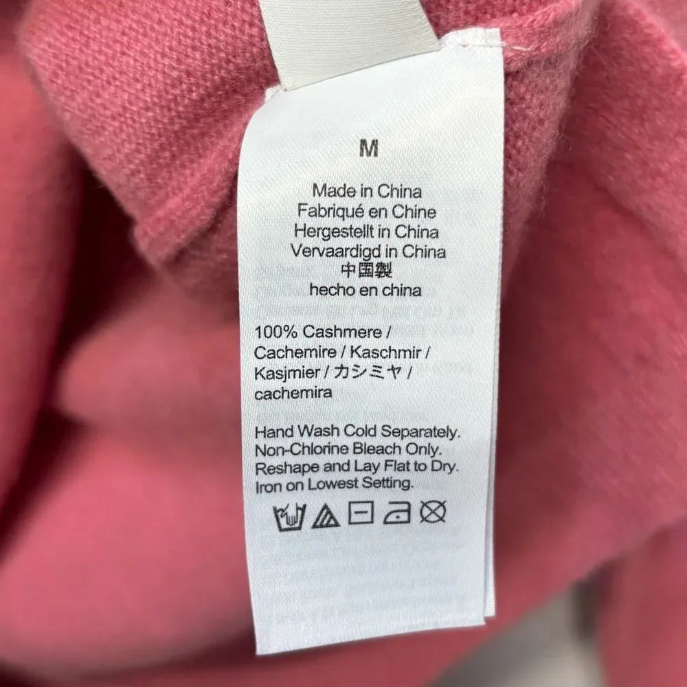 J. Crew Women 100% Cashmere Sweater Size Medium Pink C117 -25